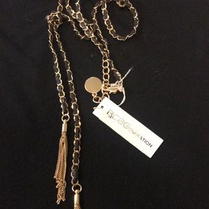 BCBGeneration woven tassel necklace NWT